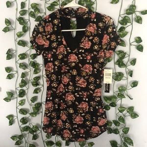 Low cut shirt with Lacey over lay